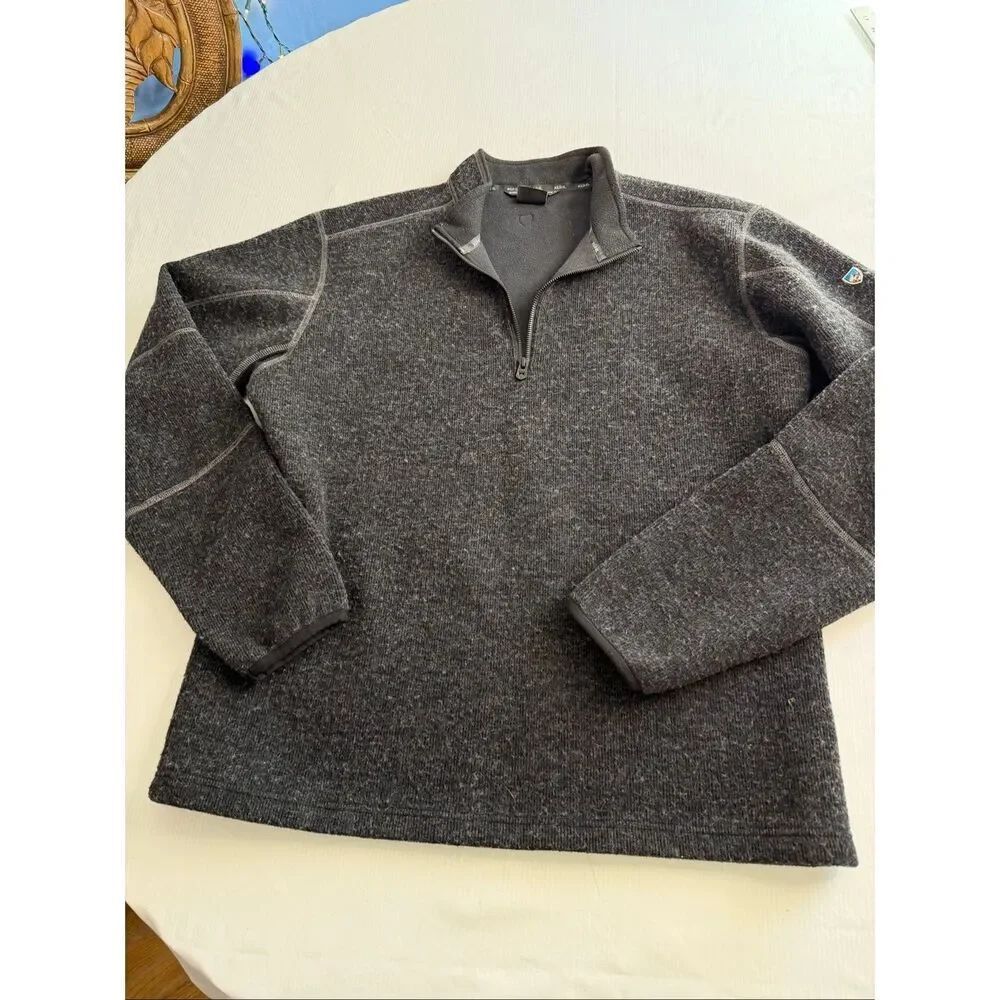 Kühl Pullover Sweater Mens XL ThermoKore Thor 1/4 Zip Wool Blend Hiking